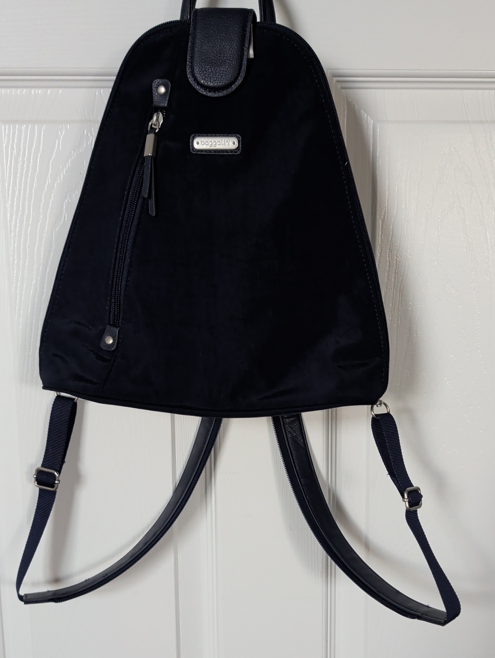Baggallini Dark Blue Mini Backpack with Silver Accents